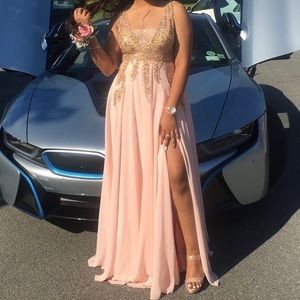 blush pink sequin prom dress ✨